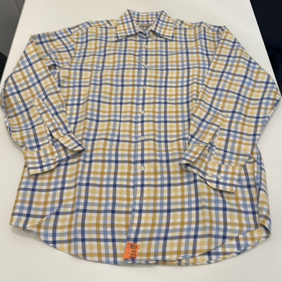 Peter Millar 100%Cotton Yellow & Blue Button-down, M - Picture 11 of 12